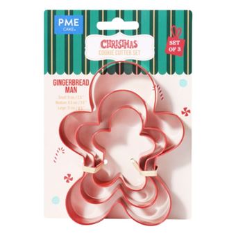 Picture of CHRISTMAS COOKIE CUTTER SET OF 3 GINGERBREAD CUTTERS. DIMENS